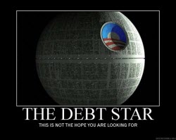 090320 Political Cartoon - The Debt Star