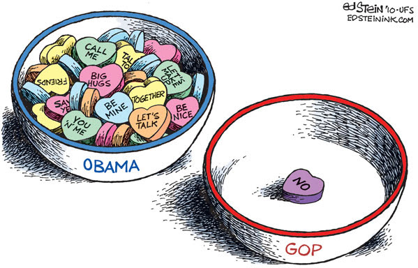 100214 Valentine's Day Cartoon Republicans Don't Heart Obama