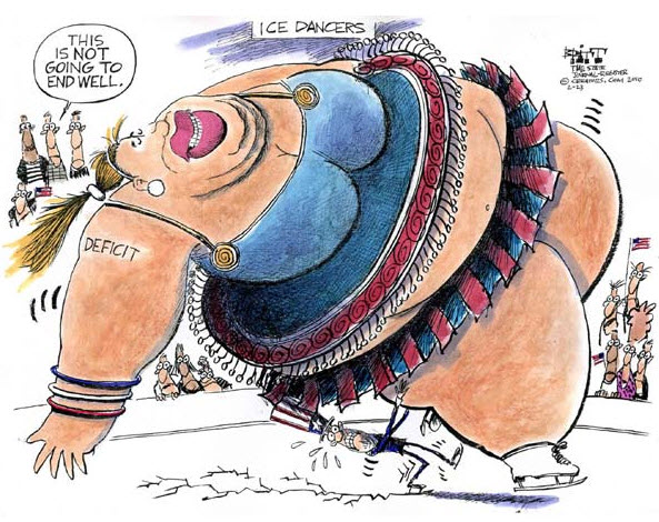 100228 Political Cartoon US Deficit Ice Dancing