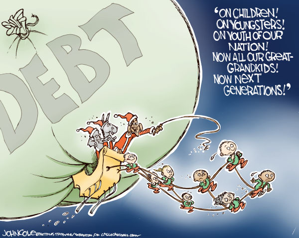 101218 Obama Claus Delivering the Debt