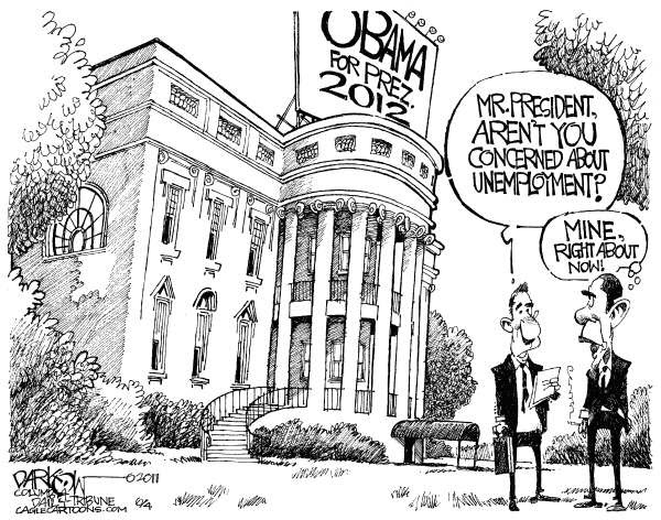110821 Obama Unemployed in 2012 - Darkow Cartoon