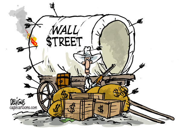 111016 Defending Wall Street -  Cartoon by Deligne