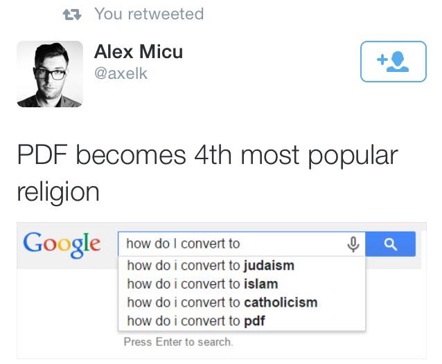 151205 PDF Becomes the 4th Most Popular Religioin